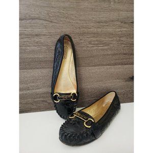 Coach Womens Otissa Croc Monogram Loafers Womens Size 7 Patent Leather